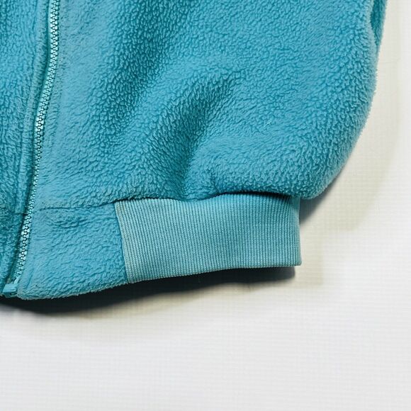 Vintage 1990s Patagonia Fleece Full Zip Jacket 1980s Teal Made In USA Kids 10 - Picture 3 of 16